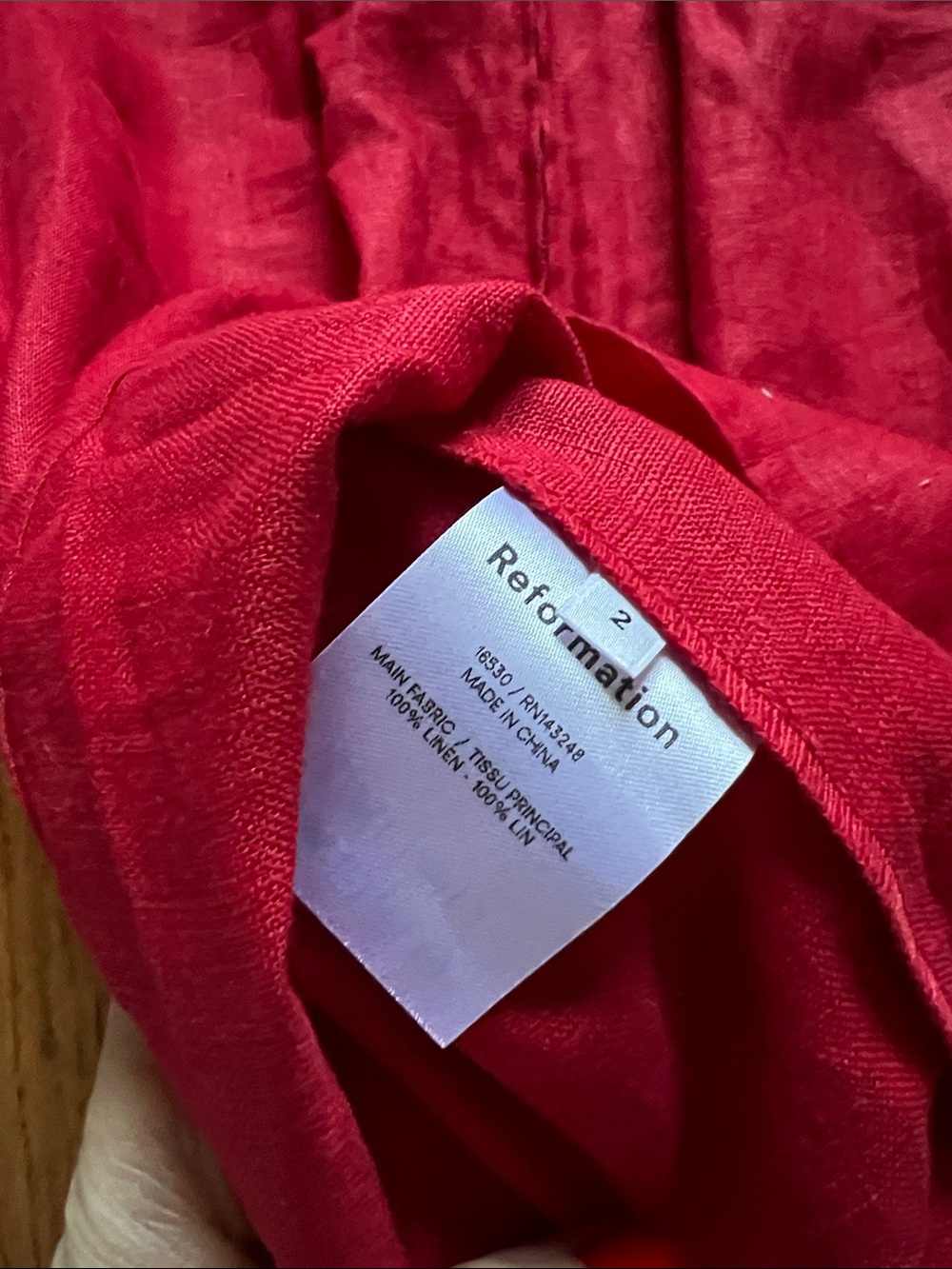 Reformation Red Linen Sweetheart Mini Dress - Picture 5 of 6